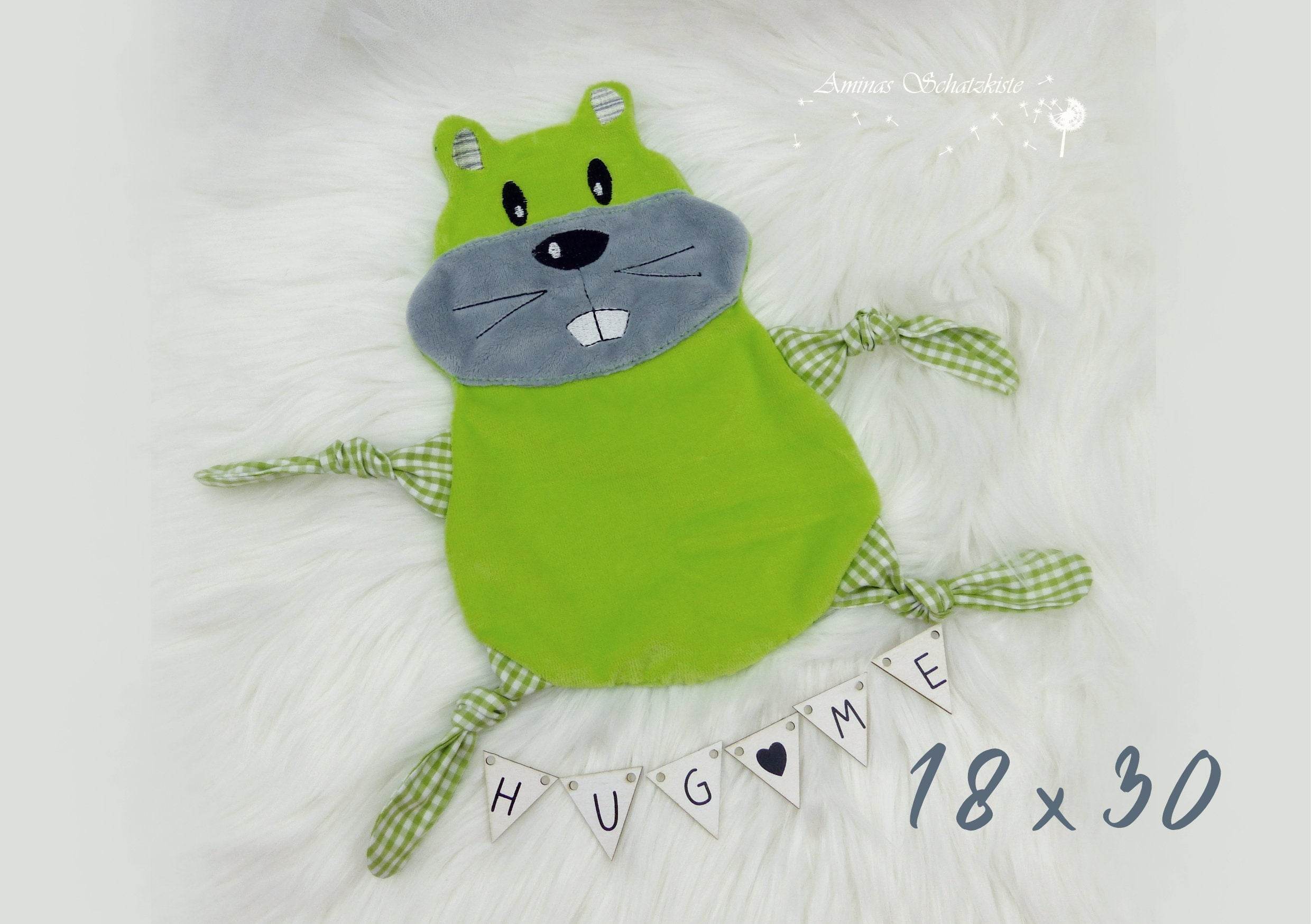Stickdatei Hamster Kuscheltuch ITH für den Rahmen 18 cm x 30 cm,, Schmusetuch, - Sewando