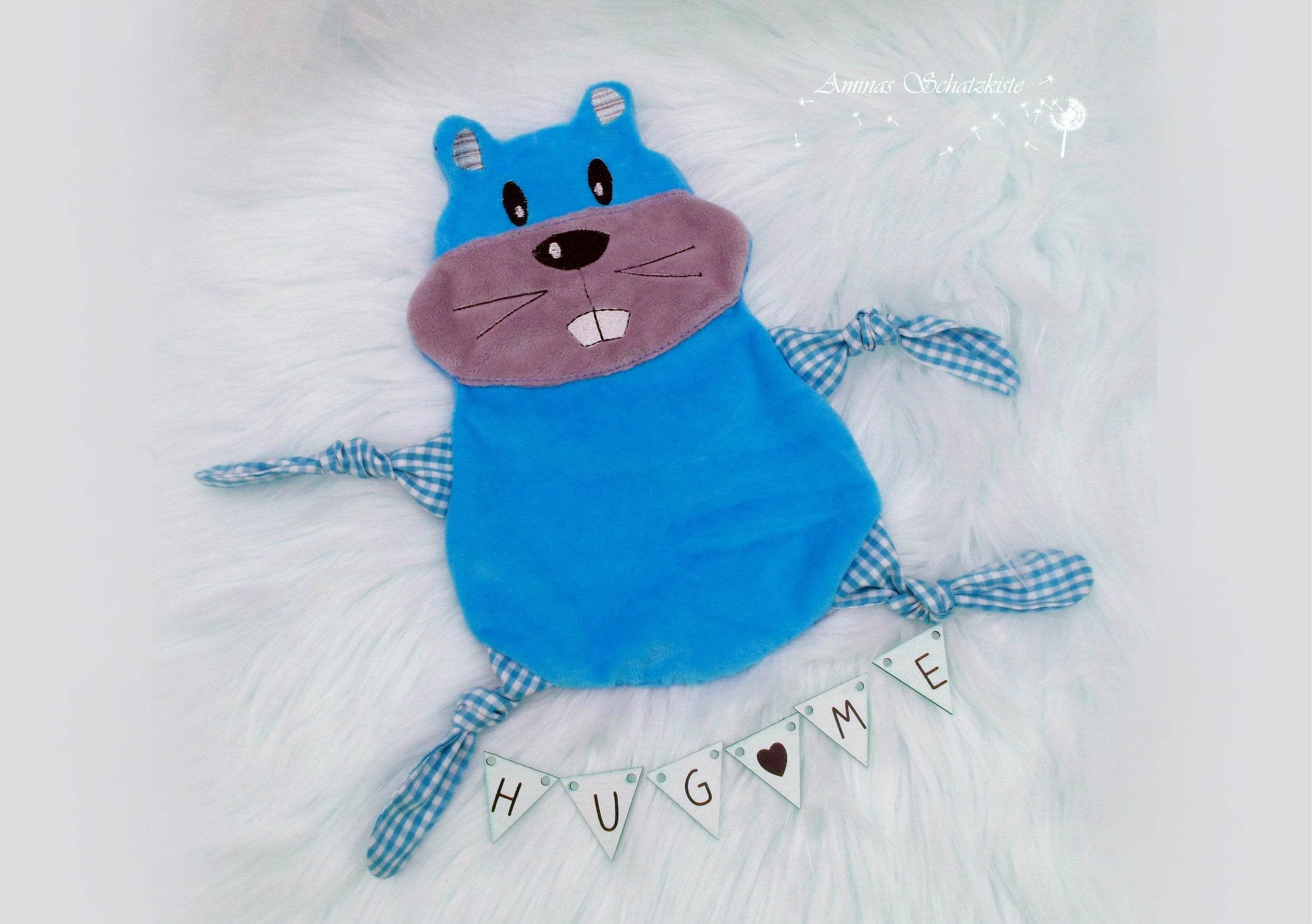 Stickdatei Hamster Kuscheltuch ITH für den Rahmen 18 cm x 30 cm,, Schmusetuch, - Sewando