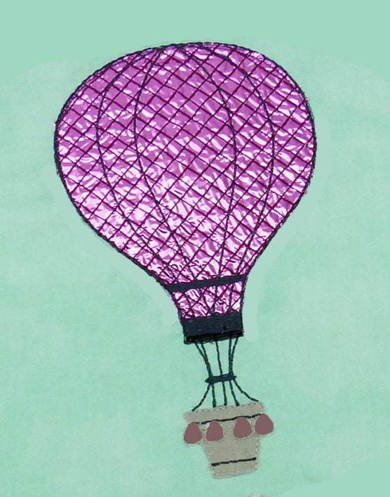 Stickdatei Heißluftballon 2 Größen und Varianten, Applikation - Sewando