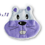 Stickdatei Hamster Kuschelkissen ITH Rahmen 13 x 18 mit Inlett, 2 Varianten, Kissen - Sewando