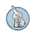 Stickdatei Doodle Button Elefant - Rahmen ab 10 cm x 10 cm, Redwork, Applikation, Aufnäher - Sewando