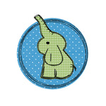 Stickdatei Doodle Button Elefant - Rahmen ab 10 cm x 10 cm, Redwork, Applikation, Aufnäher - Sewando