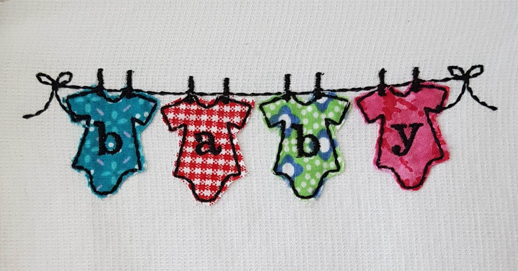Stickdatei Babybody Wäscheleine - Sewando