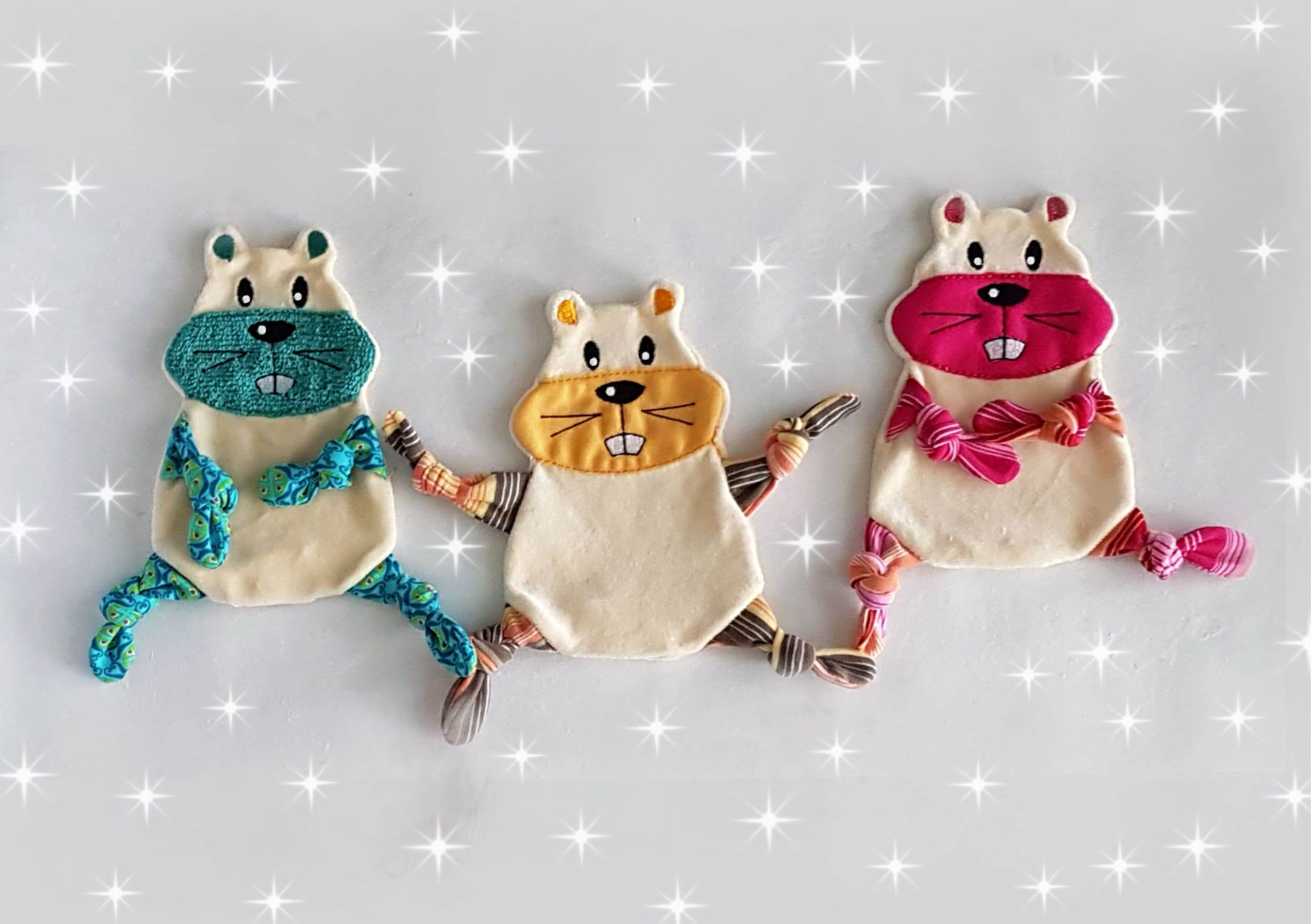 Stickdatei Hamster Kuscheltuch ITH für den Rahmen 18 cm x 30 cm,, Schmusetuch, - Sewando