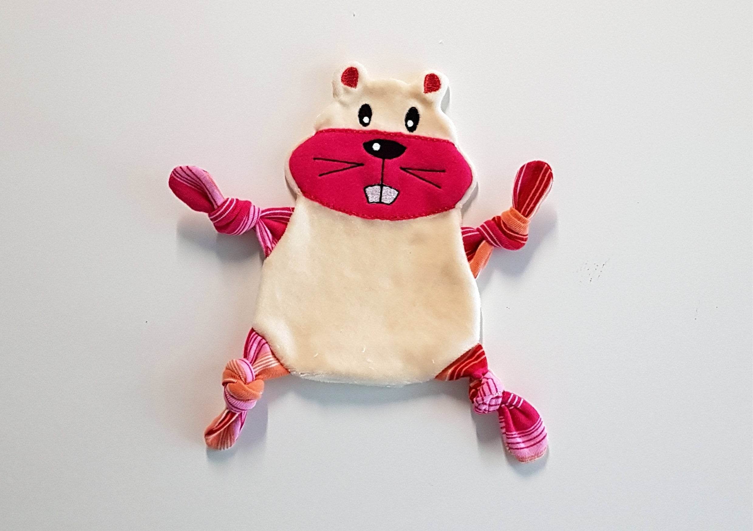 Stickdatei Hamster Kuscheltuch ITH für den Rahmen 13 cm x 18 cm, Schmusetuch, Kuscheltier, Schnuffeltuch, - Sewando