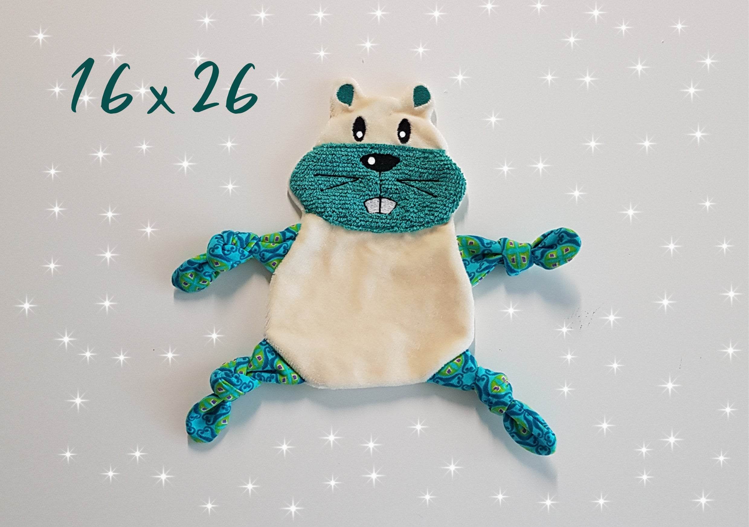 Stickdatei Hamster Kuscheltuch ITH für den Rahmen 16 cm x 26 cm - Sewando