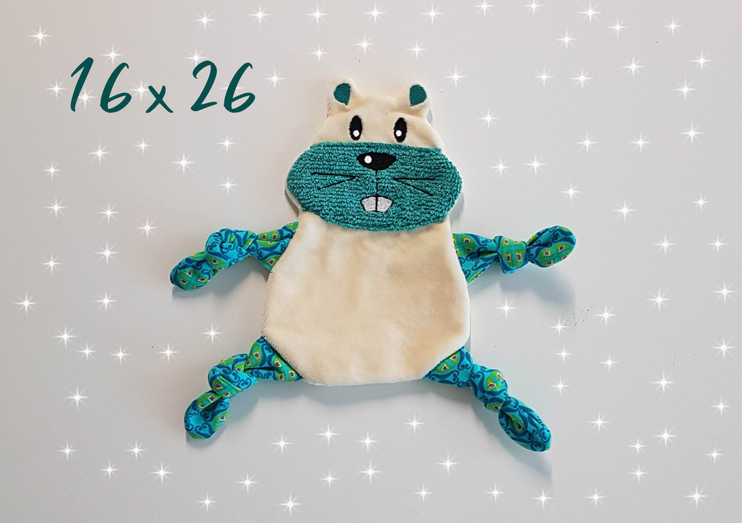 Stickdatei Hamster Kuscheltuch ITH für den Rahmen 16 cm x 26 cm - Sewando