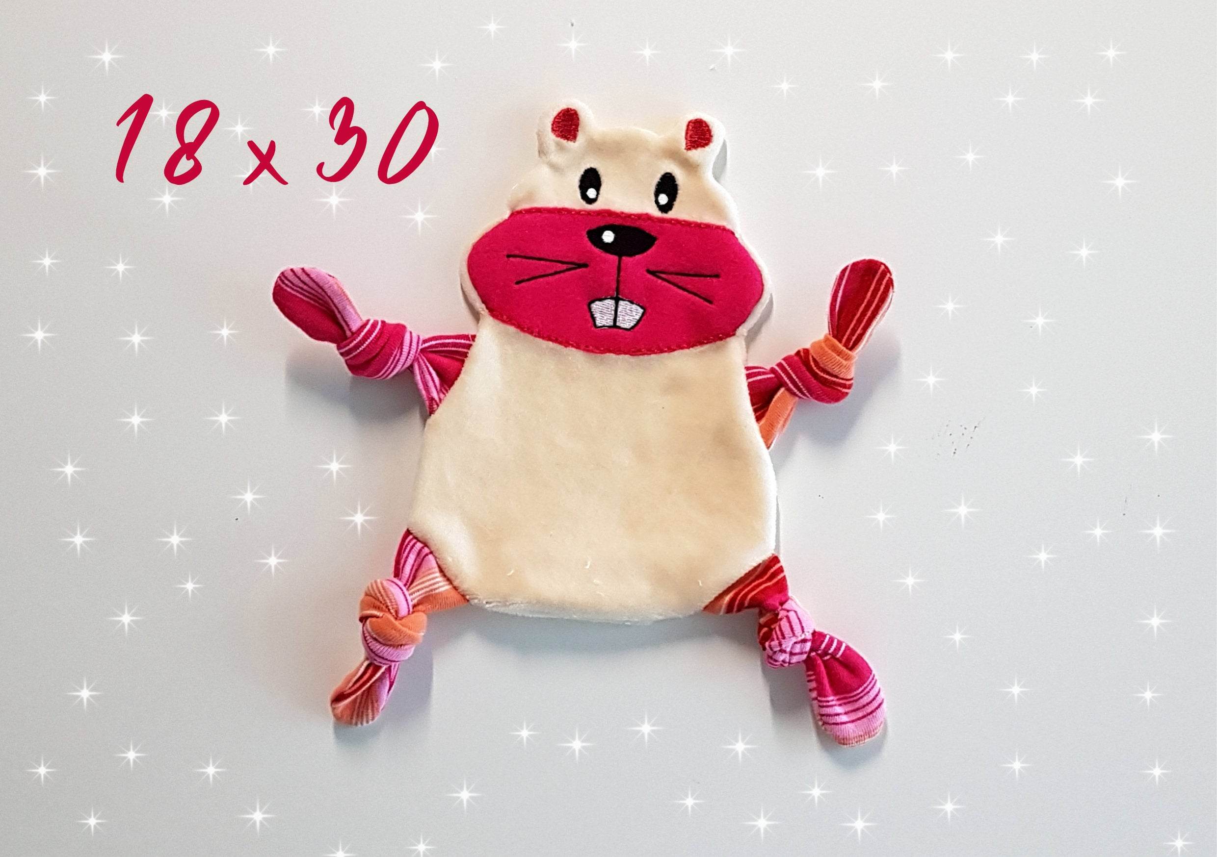 Stickdatei Hamster Kuscheltuch ITH in drei Größen, Baby, Schmusetuch, Kuscheltier - Sewando