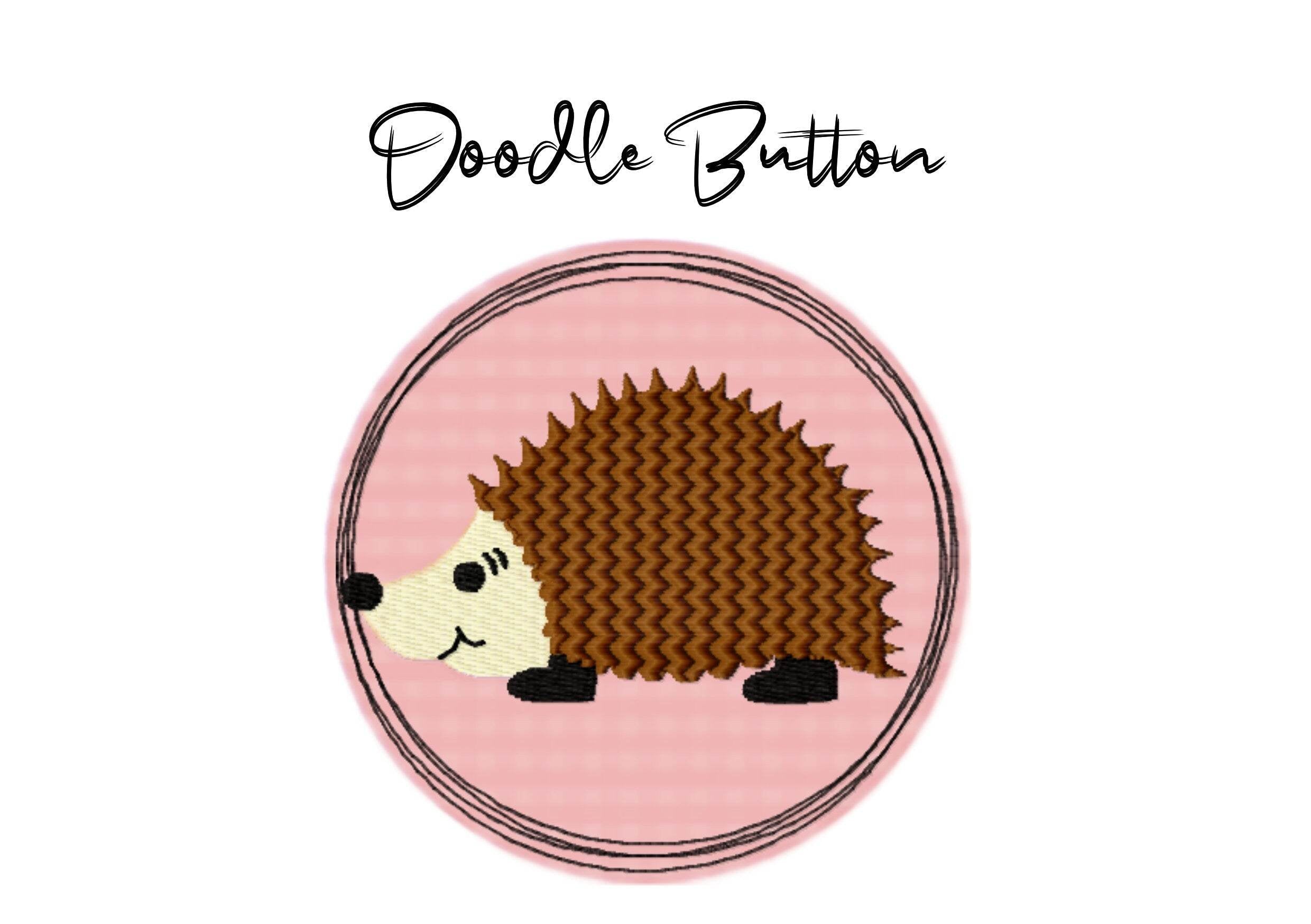Stickdatei Doodle Button Igel - Rahmen ab 10 cm x 10 cm, - Sewando