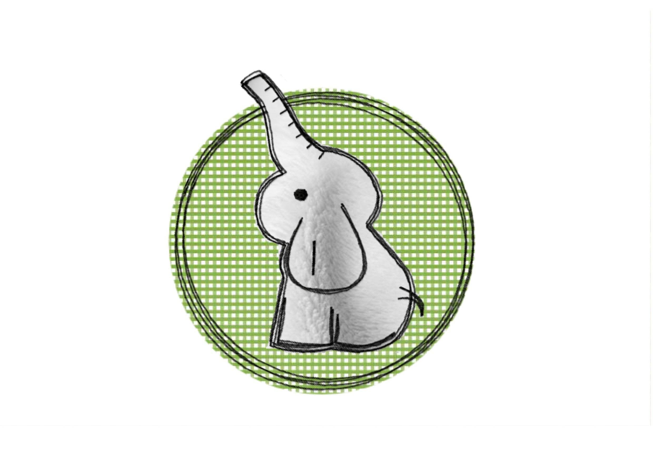 Stickdatei Doodle Button Elefant - Rahmen ab 10 cm x 10 cm, Redwork, Applikation, Aufnäher - Sewando