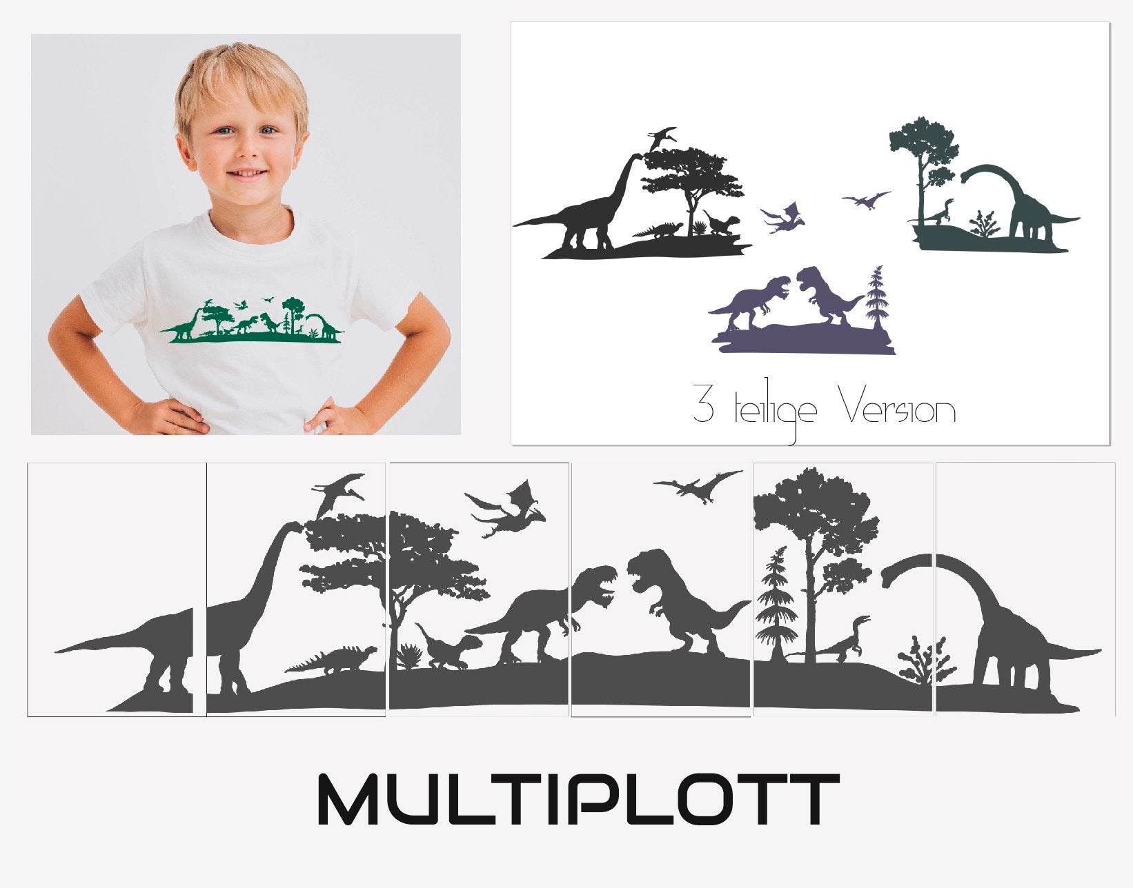 DINO MULTIPLOTT Komplett Set, vom Tee-Licht bis Wand-Tattoo alles in einem Paket SVG und DXF PLOTT - Sewando