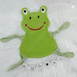 Stickdatei Frosch Kuscheltuch ITH für den Rahmen 13 cm x 18 cm, Kind, Schmusetuch, Kuscheltier - Sewando