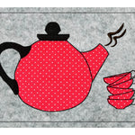 Stickdatei Mug Rug Kanne, 13 cm x 18 cm, Untersetzer, Kanne, Tassenteppich - Sewando