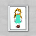 Stickdatei Girl Applikation in drei Varianten Rahmen 13x18 - Sewando