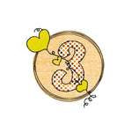 Stickdatei Geburtstags-Zahlen 1 bis 9 - Doodle Button Herz - Sewando
