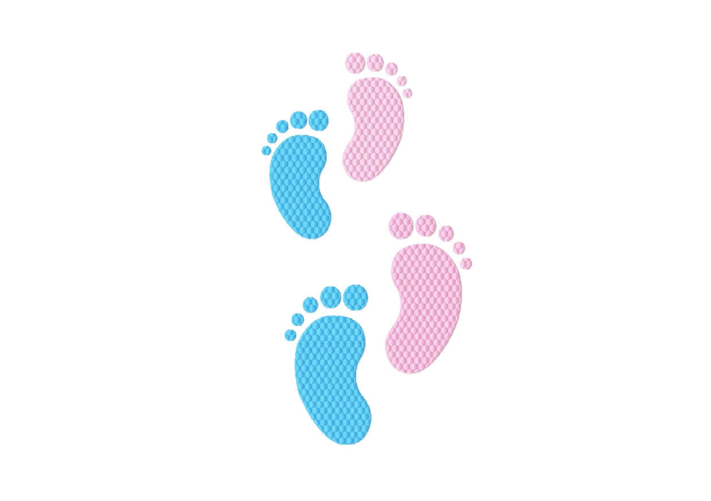 Stickdatei Kleine Füße - zwei Größen, 10x10 und 13x18, Mutterpass, UHeft, Baby, Kind, Fuß - Sewando