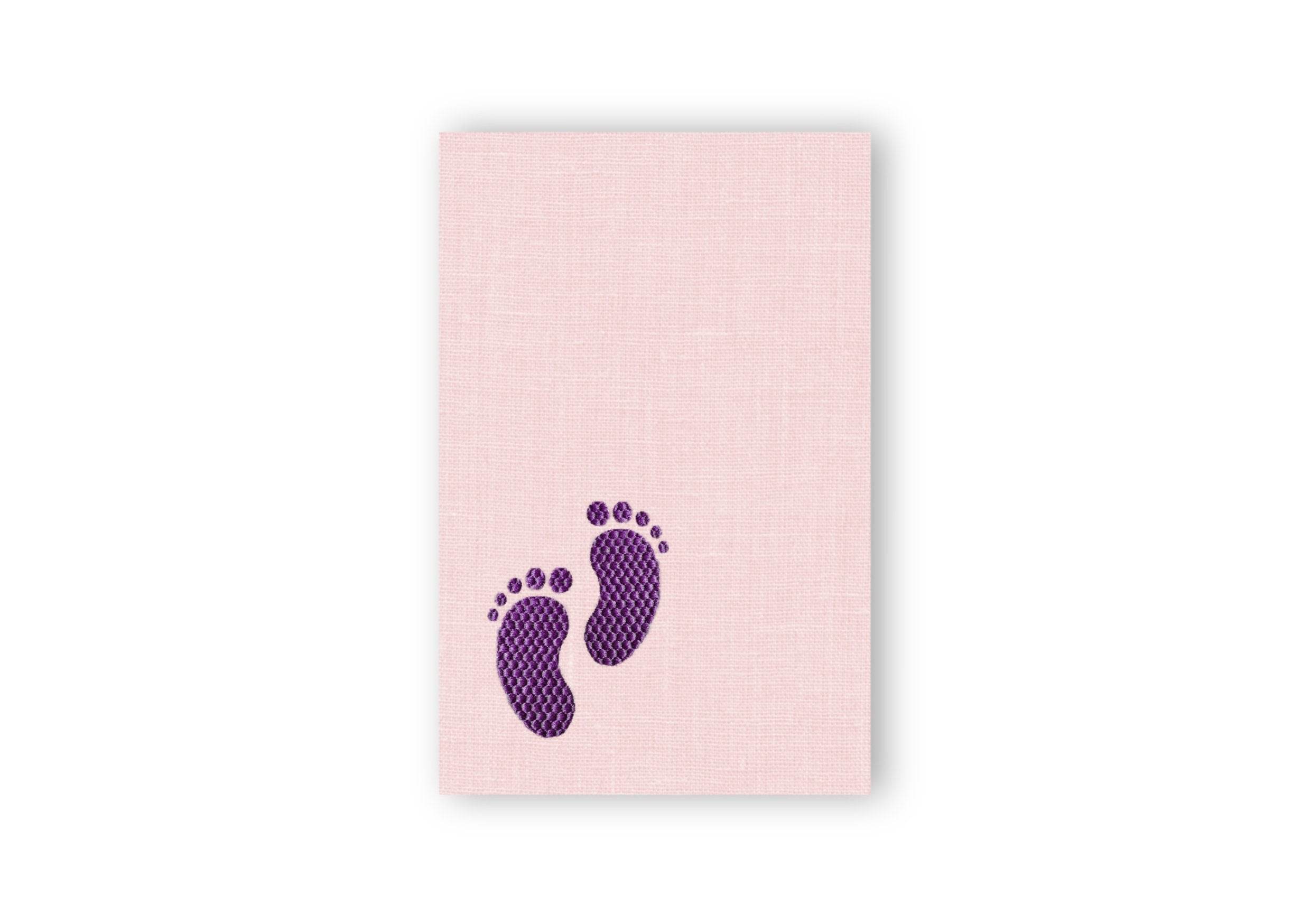 Stickdatei Kleine Füße - zwei Größen, 10x10 und 13x18, Mutterpass, UHeft, Baby, Kind, Fuß - Sewando