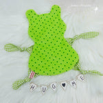 Stickdatei Frosch Kuscheltuch ITH für den Rahmen 13 cm x 18 cm, Kind, Schmusetuch, Kuscheltier - Sewando