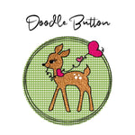 Stickdatei Rehkitz Doodle Button, 2 Größen, Reh, Herz - Sewando