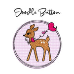Stickdatei Rehkitz Doodle Button, 2 Größen, Reh, Herz - Sewando