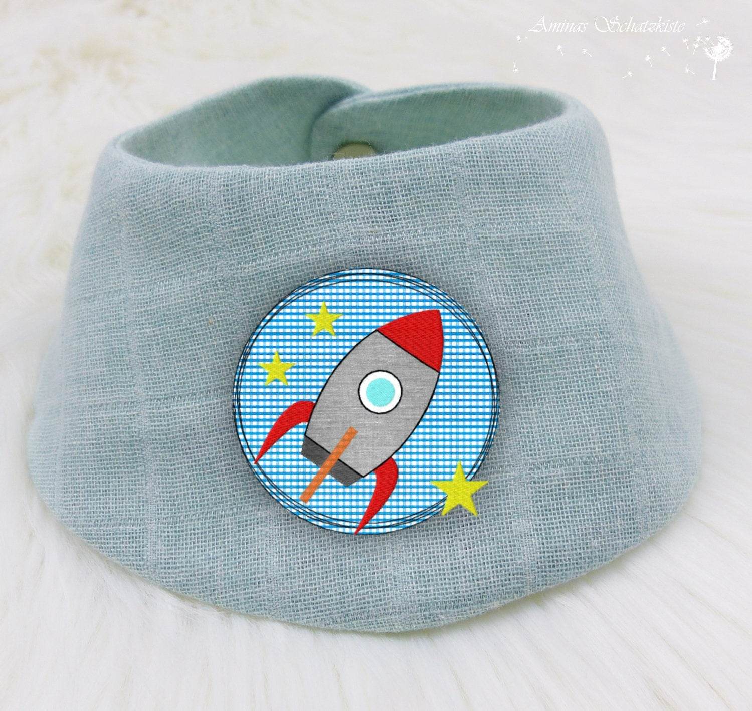Stickdatei Rakete Doodle Button, 2 Größen, Applikation, Stern, Applikation - Sewando