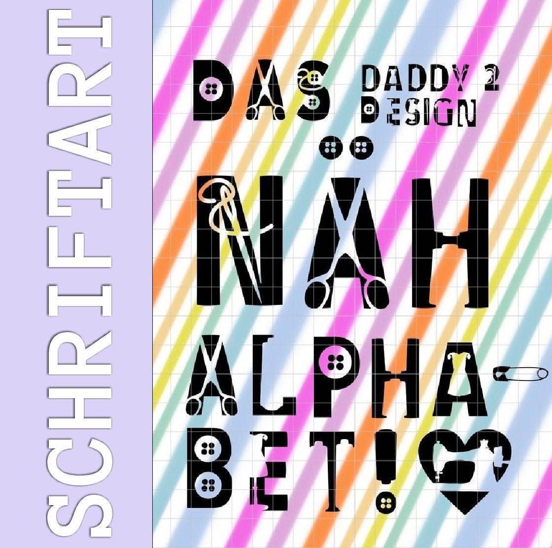 Das Näh-ALPHABET inklusive echter Schriftart und Plotter und Laser-Datei als SVG und DXF - Sewando