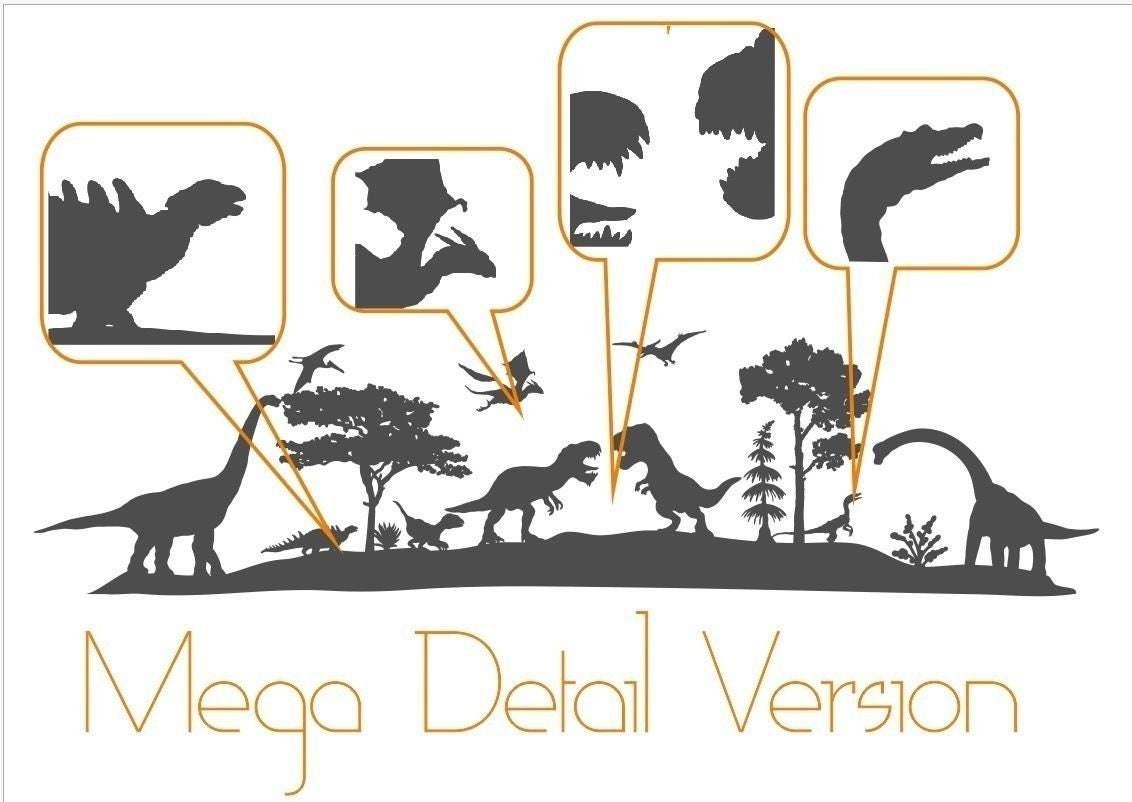 DINO MULTIPLOTT Mega Detail Version von 20 cm bis 3 Meter, Plotter und Laser-Datei als SVG und DXF - Sewando