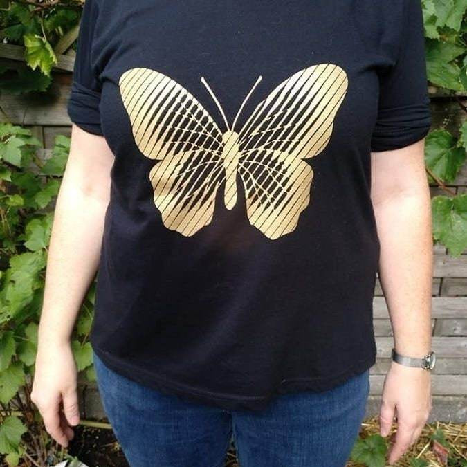 LINEART Schmetterling 1 Farbe / Folie Illusions Plotter und Laser-Datei als SVG und DXF - Sewando
