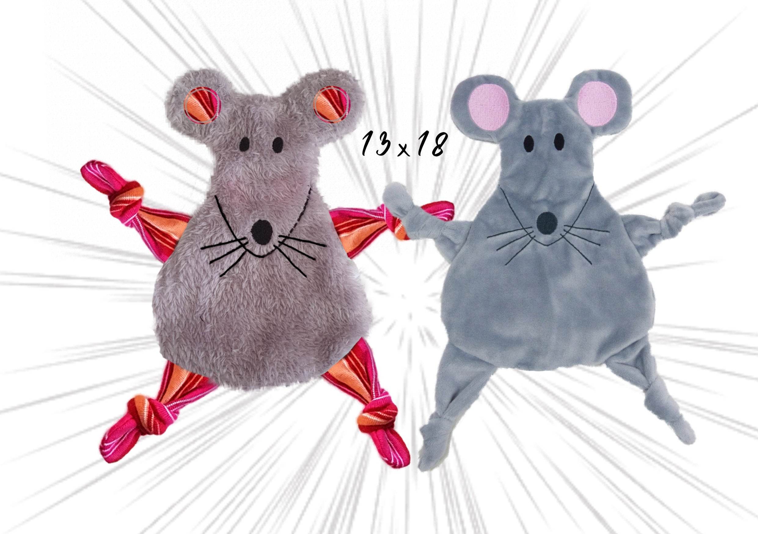 Stickdatei ITH Maus Kuscheltuch drei Größen, zwei Ohrvarianten, Baby, Schmusetuch, Kuscheltier - Sewando