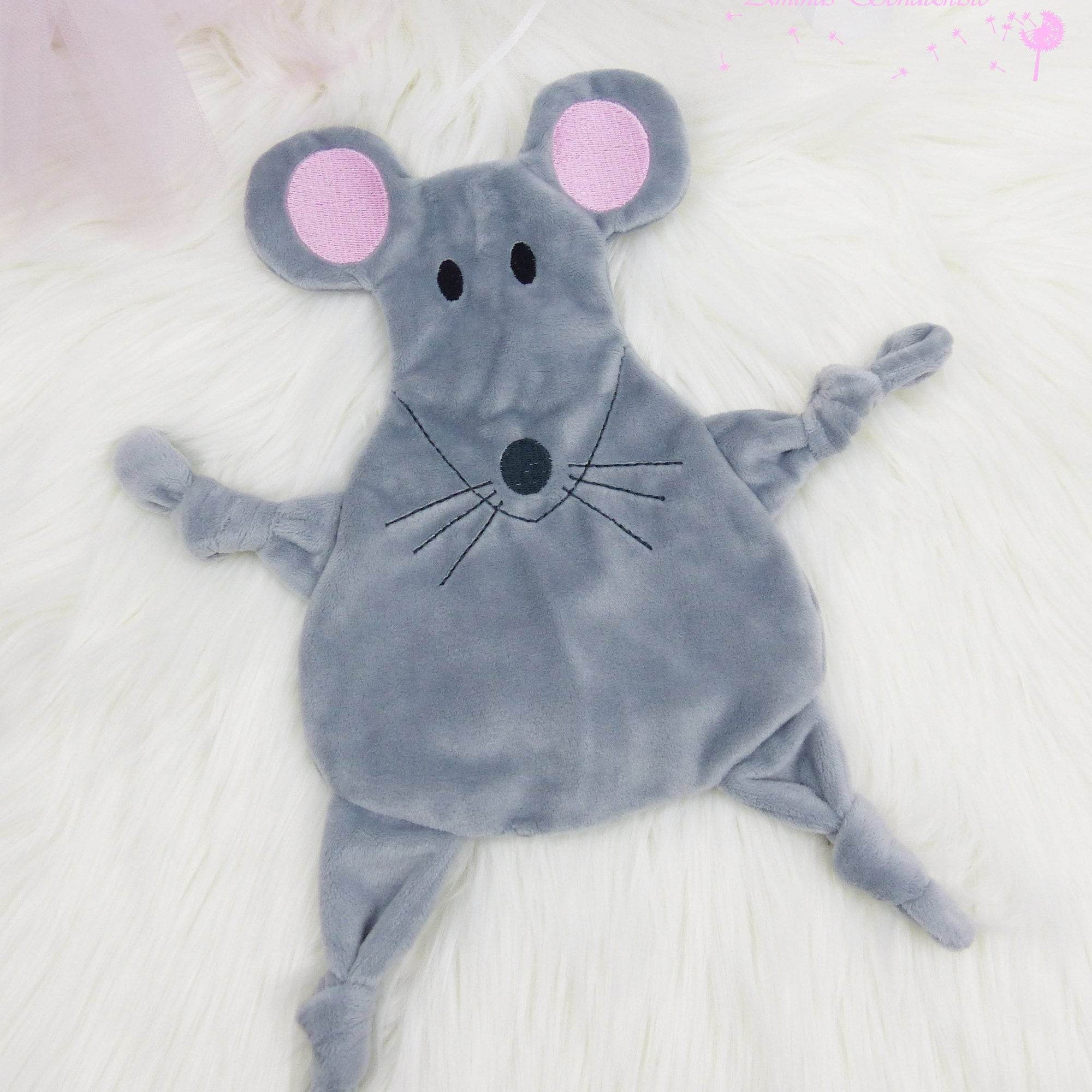 Stickdatei ITH Maus Kuscheltuch drei Größen, zwei Ohrvarianten, Baby, Schmusetuch, Kuscheltier - Sewando