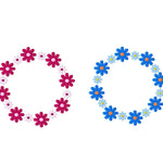 Stickdatei Blumenkreis in vier Größen, Gänseblümchen, Kranz, Blüte - Sewando