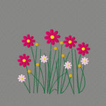Stickdatei Blümchen in vier Größen, Blume, Wiese, Blüte, Gras - Sewando