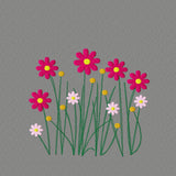 Stickdatei Blümchen in vier Größen, Blume, Wiese, Blüte, Gras - Sewando