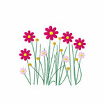 Stickdatei Blümchen in vier Größen, Blume, Wiese, Blüte, Gras - Sewando