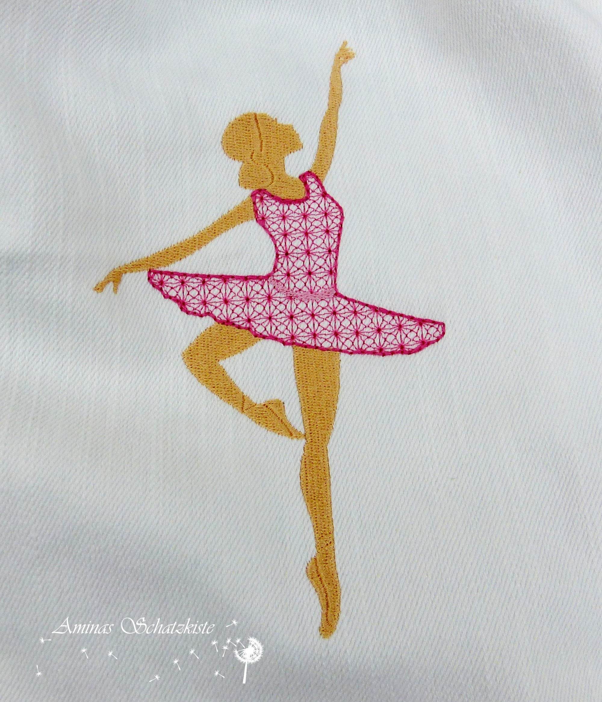 Stickdatei Ballerina Ballett Tanz Rahmen 13x18 - Sewando