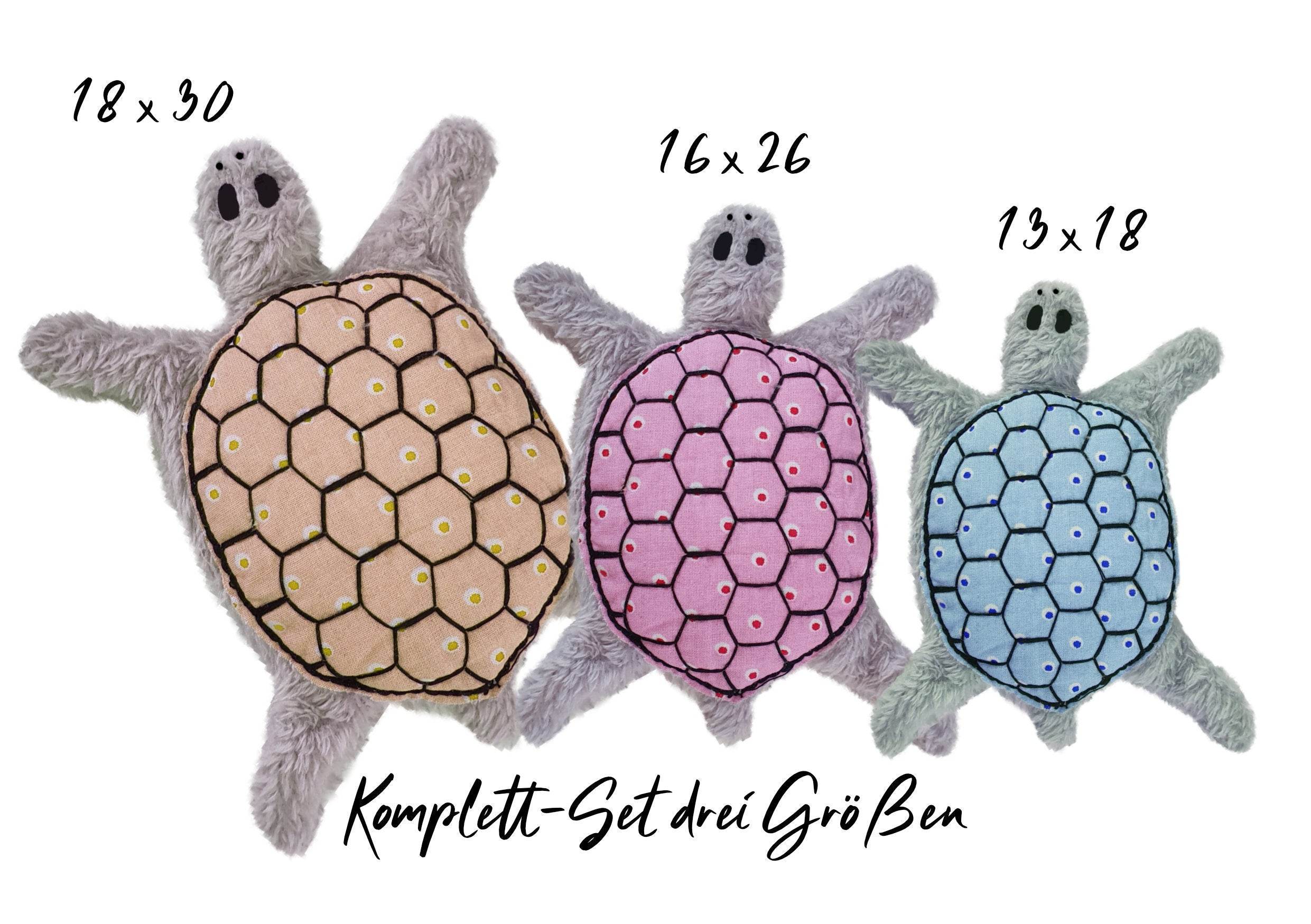 Stickdatei Schildkröte ITH drei Größen, Schmusetuch, Kuscheltier, Kissen - Sewando