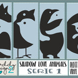 Plotterdatei Shadow Love Animals - 1 Farbiger Illusions Plott - Serie 1, SVG und DXF - Sewando