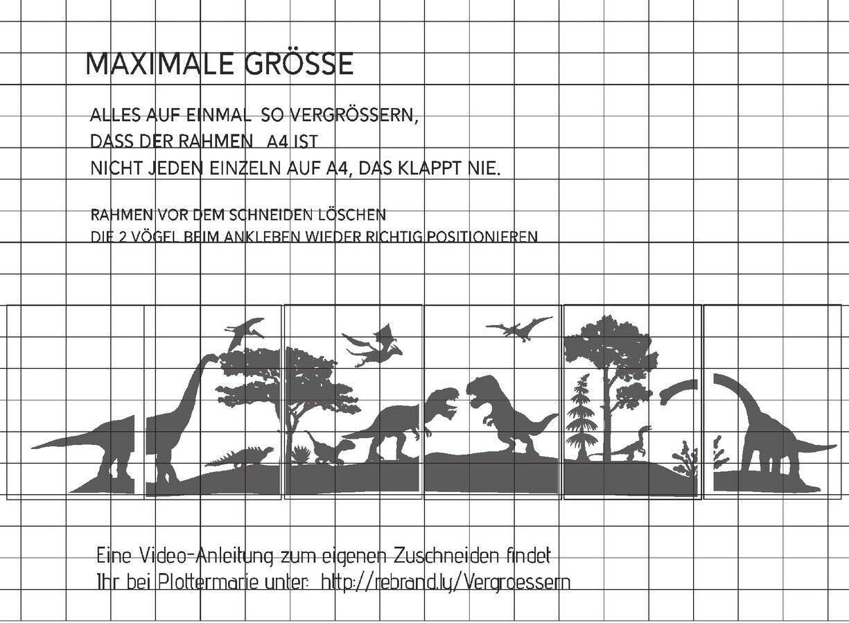 DINO MULTIPLOTT Mega Detail Version von 20 cm bis 3 Meter, Plotter und Laser-Datei als SVG und DXF - Sewando
