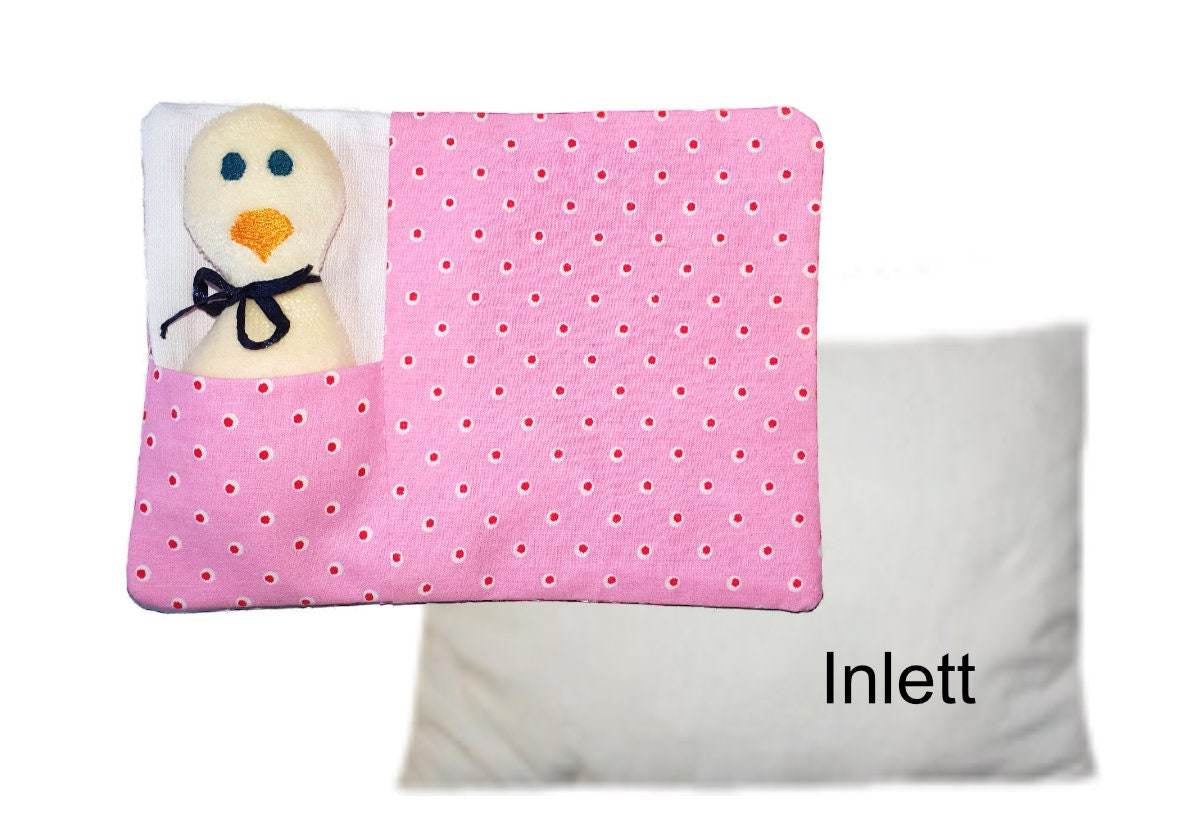 Stickdatei Kissenhülle ITH mit Entchen und Inlett - drei Größen 13x18, 16x26, 18x30 Kuscheltier, Kissen - Sewando