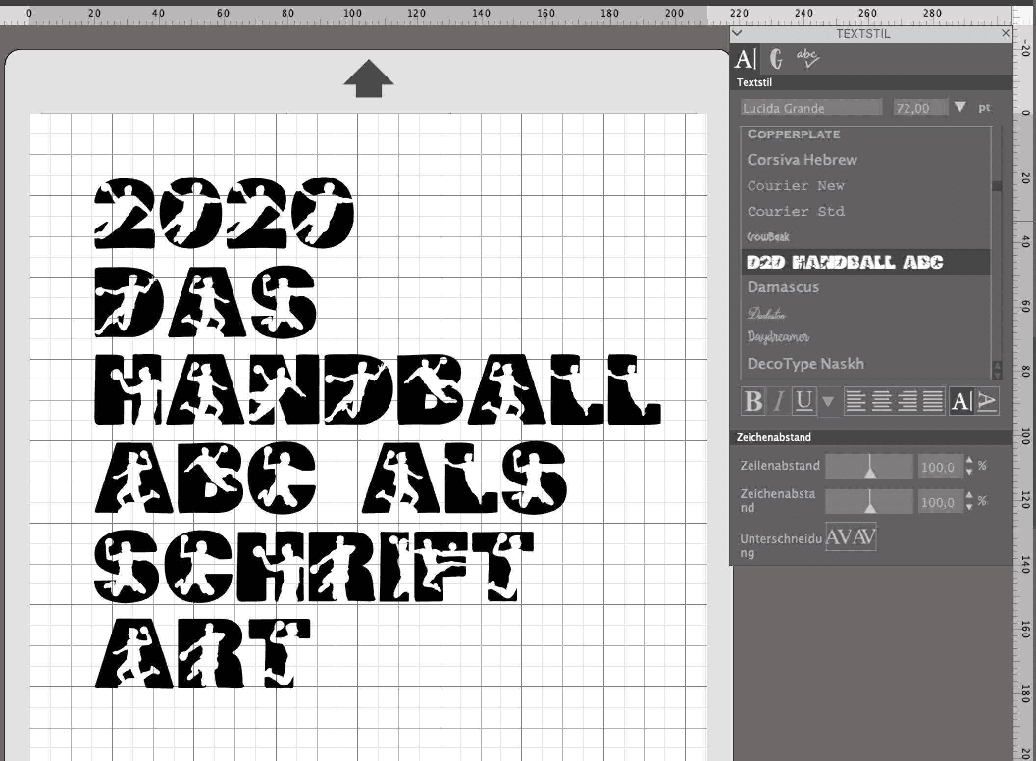 HANDBALL ABC als Schriftart UND Plotterdatei svg und dxf - Sewando