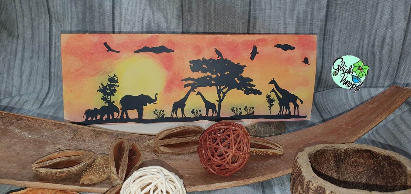 AFRIKA MULTIPLOTT Komplett Set, vom Tee-Licht bis Wand-Tattoo alles in einem Paket, Plotter und Laser-Datei als SVG und DXF - Sewando