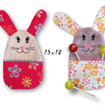 Stickdatei Hase Kuscheltuch mit Bauchtasche für den Rahmen 13 cm x 18 cm, Schmusetuch, Kuscheltier - Sewando
