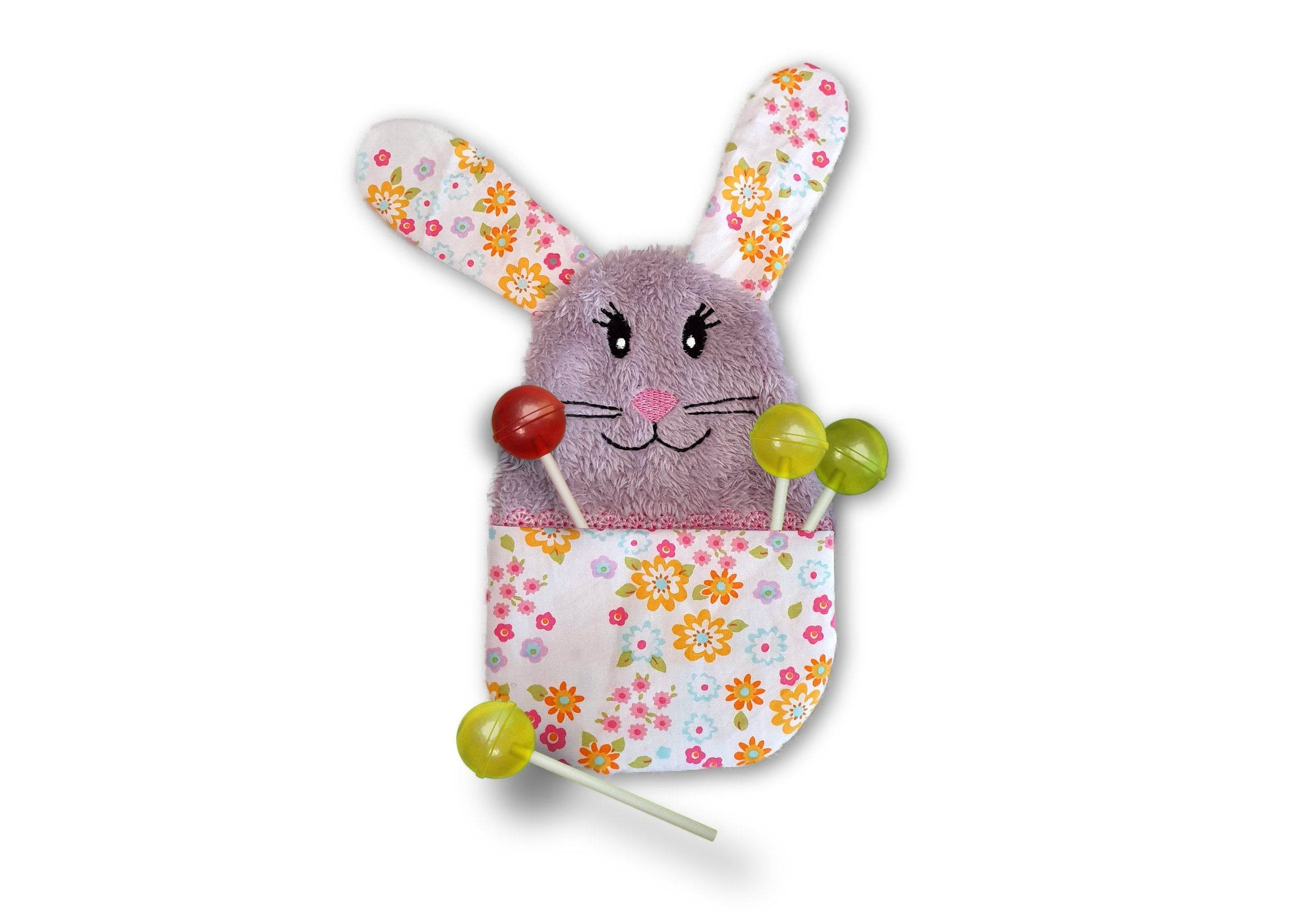 Stickdatei Hase Kuscheltuch mit Bauchtasche für den Rahmen 13 cm x 18 cm, Schmusetuch, Kuscheltier - Sewando