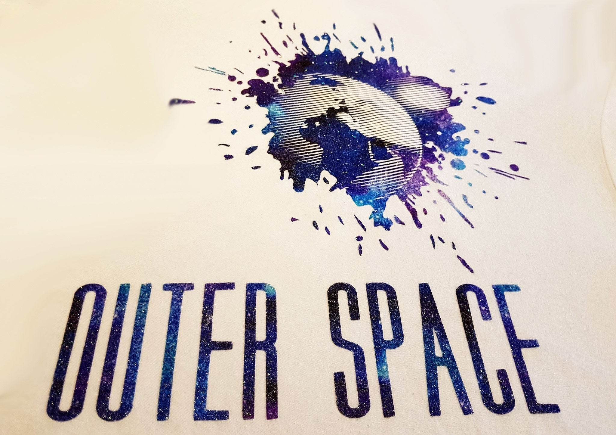 2 x OUT OF SPACE - Erde und Mond Weltall - 1 Folien Illusions Foto Plotter und Laser-Datei als SVG und DXF - Sewando