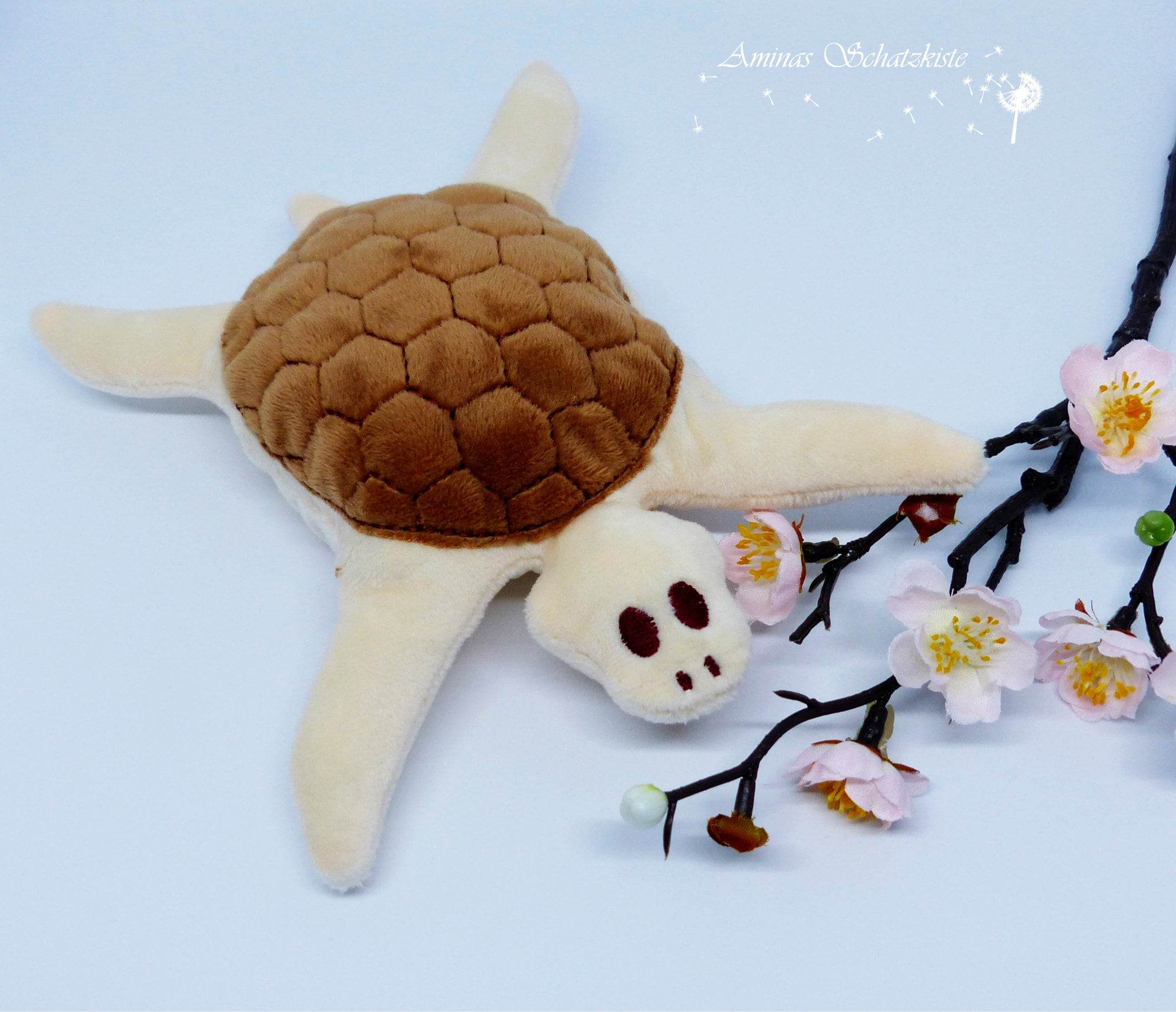 Stickdatei Schildkröte ITH für den Rahmen 13 cm x 18 cm, Schmusetuch, Kuscheltier, Kissen - Sewando