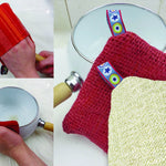 Stickdatei Aufwaschlappen in the Hoop - drei Größen mit Eingriff für die Hand - Sewando