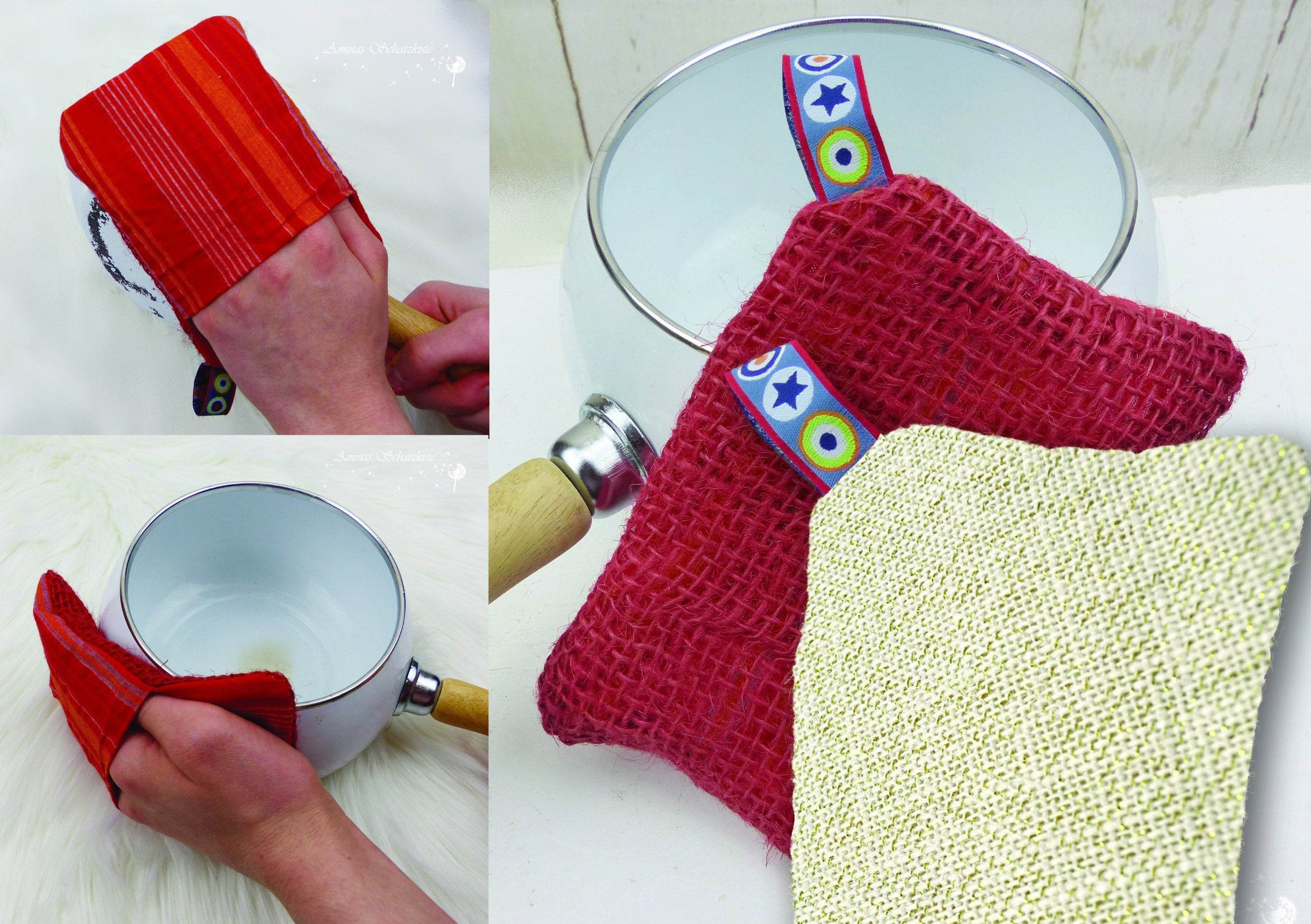 Stickdatei Aufwaschlappen in the Hoop - drei Größen mit Eingriff für die Hand - Sewando