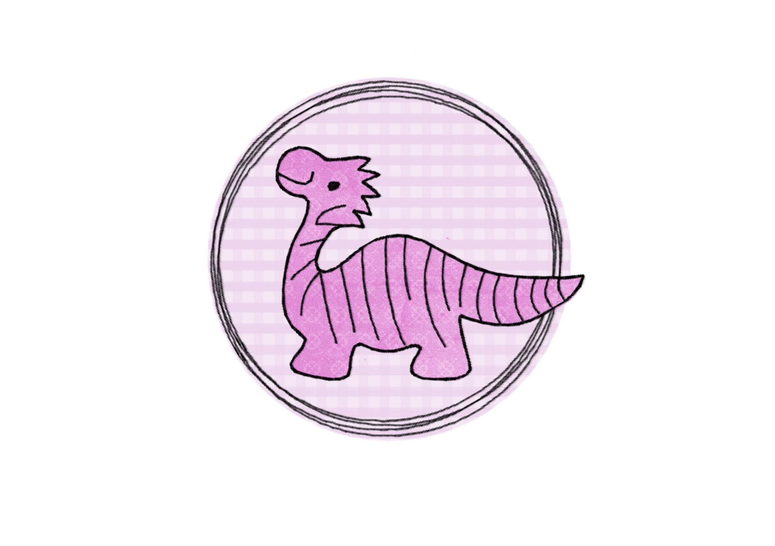 Stickdatei Doodle Button Dino - Rahmen ab 10 cm x 10 cm, Applikation, Dinosaurier, Button, sticken - Sewando