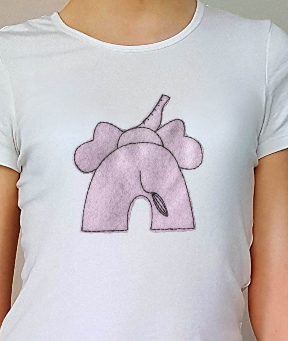 Stickdatei Elefant Applikation - vier Größen, Aufnäher, sticken - Sewando