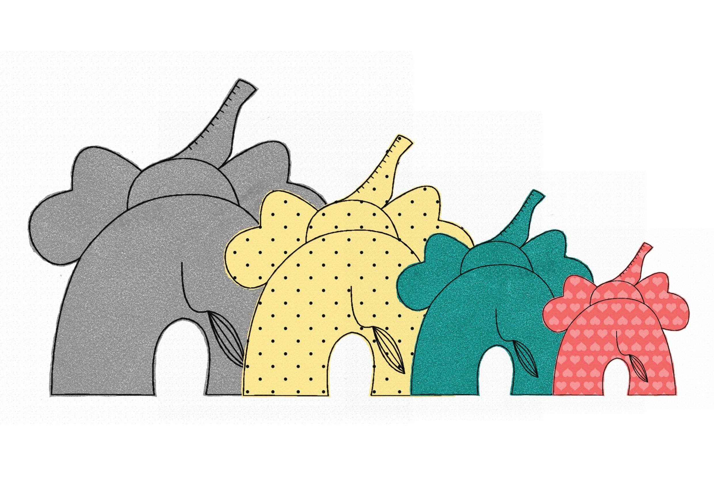 Stickdatei Elefant Applikation - vier Größen, Aufnäher, sticken - Sewando